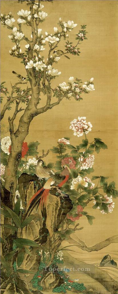 Humei affluence birds and flowers old Chinese Oil Paintings